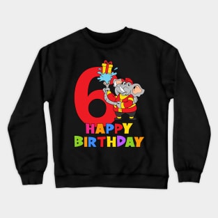 6th Birthday Party 6 Year Old Six Years Crewneck Sweatshirt